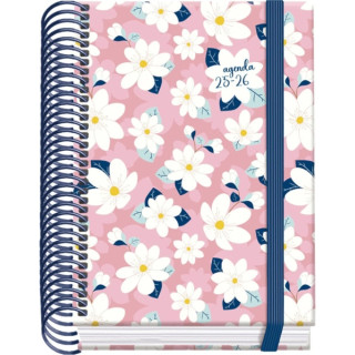 Dohe Camomille Agenda Escolar 25/26 Espiral A6 - Dia Pagina - Papel 70g/m2 - 4 Hojas de Pegatinas - Cubierta de Carton Plastifi