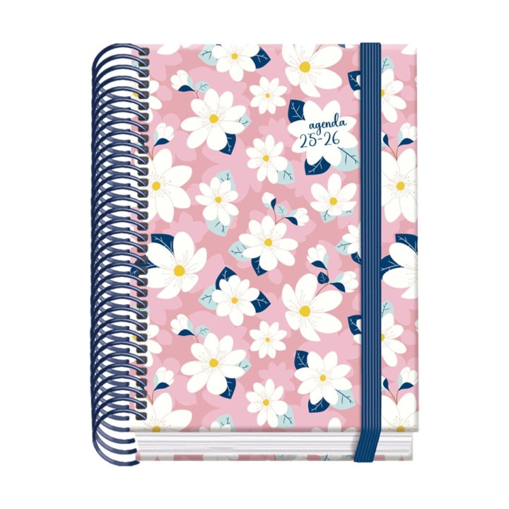 Dohe Camomille Agenda Escolar 25/26 Espiral A6 - Dia Pagina - Papel 70g/m2 - 4 Hojas de Pegatinas - Cubierta de Carton Plastifi