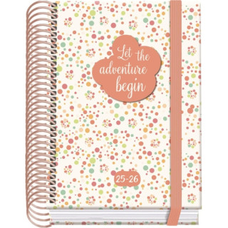 Dohe Bubbles Agenda Escolar 25/26 Espiral A6 - Dia Pagina - Papel 70g/m2 - 4 Hojas de Pegatinas - Cubierta de Carton Plastifica
