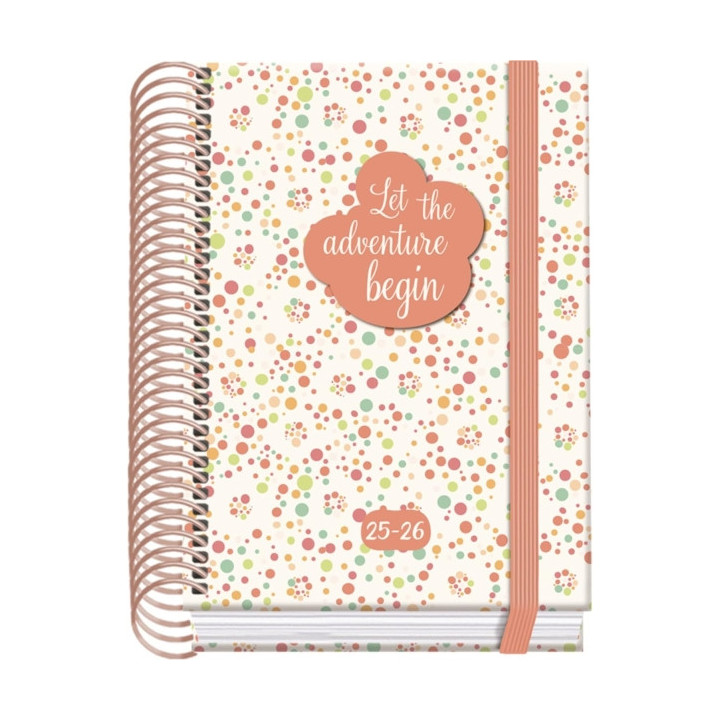 Dohe Bubbles Agenda Escolar 25/26 Espiral A6 - Dia Pagina - Papel 70g/m2 - 4 Hojas de Pegatinas - Cubierta de Carton Plastifica