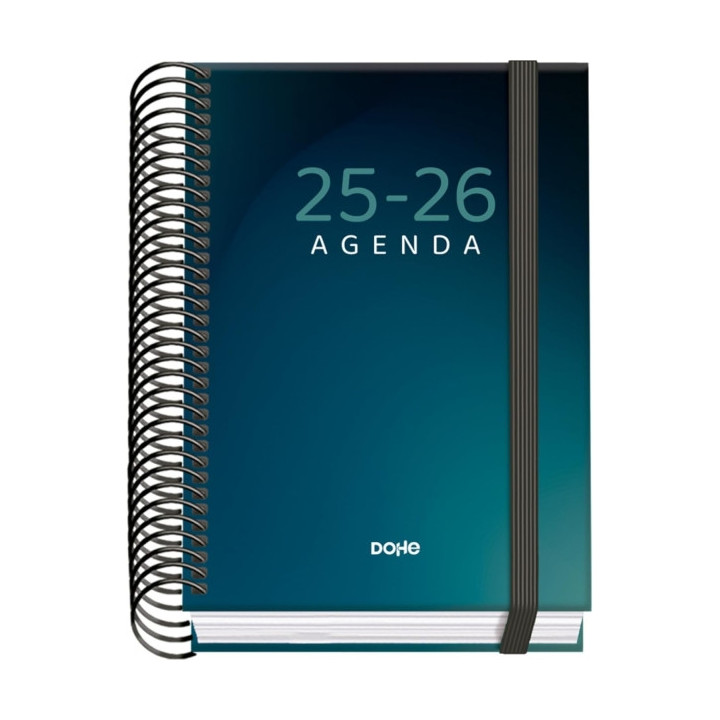 Dohe Boreal Agenda Escolar 25/26 Espiral A6 - Dia Pagina - Papel 70g/m2 - 4 Hojas de Pegatinas - Cubierta de Carton Plastificad