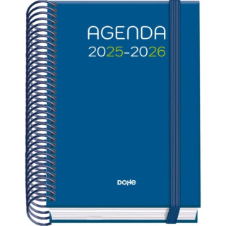 Dohe Logic Agenda Escolar 25/26 Espiral A6 - Dia Pagina - Papel 70g/m2 - 4 Hojas de Pegatinas - Cubierta de Carton Plastificado