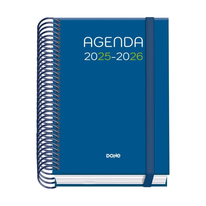 Dohe Logic Agenda Escolar 25/26 Espiral A6 - Dia Pagina - Papel 70g/m2 - 4 Hojas de Pegatinas - Cubierta de Carton Plastificado