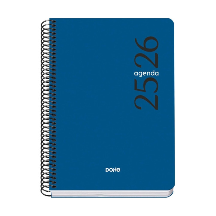 Dohe Esencial Agenda Escolar 25/26 Espiral A5 - Dia Pagina - Papel 70g/m2 - Cubierta en Polipropileno - Color Azul