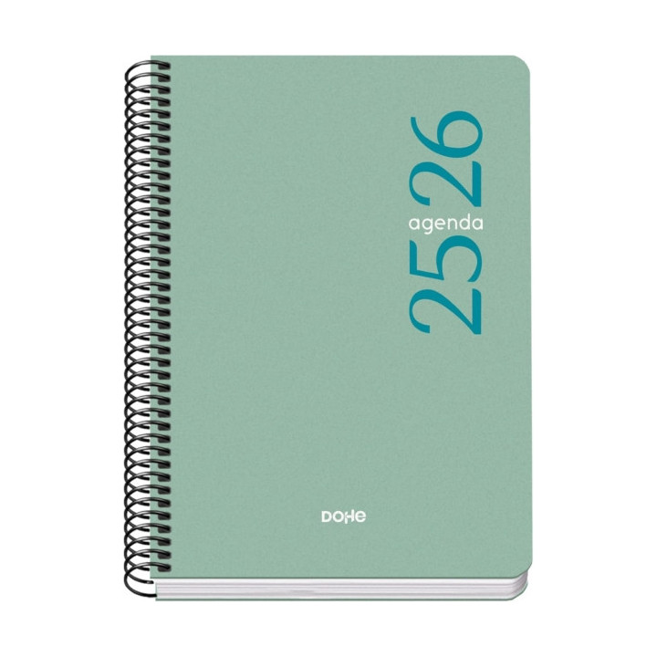 Dohe Esencial Agenda Escolar 25/26 Espiral A5 - Dia Pagina - Papel 70g/m2 - Cubierta en Polipropileno - Color Verde