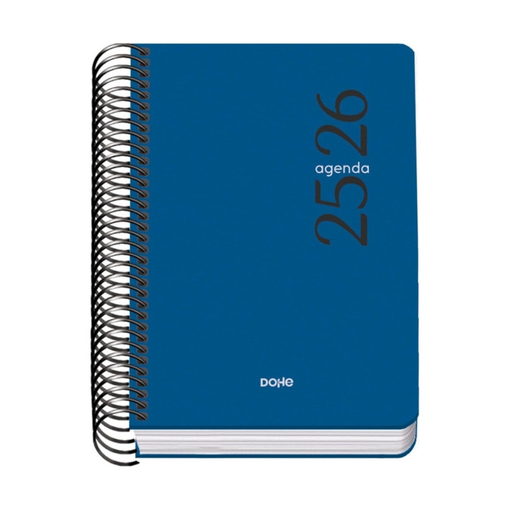Dohe Esencial Agenda Escolar 25/26 Espiral A6 - Dia Pagina - Papel 70g/m2 - Cubierta en Polipropileno - Color Azul