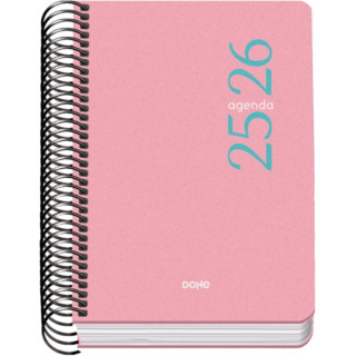 Dohe Esencial Agenda Escolar 25/26 Espiral A6 - Dia Pagina - Papel 70g/m2 - Cubierta en Polipropileno - Color Rosa