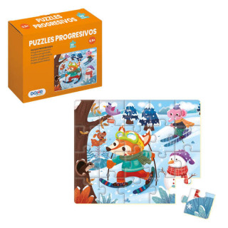 Dohe Puzzle Infantil de 20 Piezas - Tematica La Nieve - Fabricado en Doble Capa de Carton - Capa Intermedia de Contrachapado -