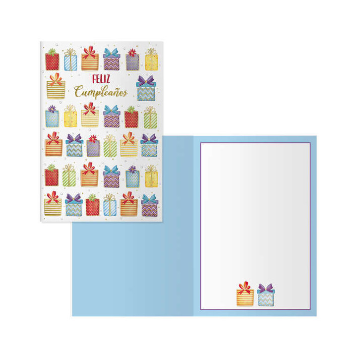 Dohe Pack de 6 Tarjetas de Felicitacion de Cumpleaños - 11.5x17cm - Impresion a Todo Color - Estampaciones con Pelicula de Col