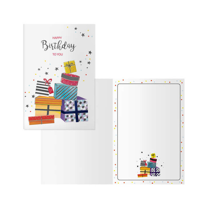 Dohe Pack de 6 Tarjetas de Felicitacion de Cumpleaños - 11.5x17cm - Impresion a Todo Color - Estampaciones con Pelicula de Col
