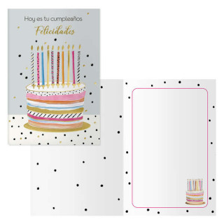 Dohe Pack de 6 Tarjetas de Felicitacion de Cumpleaños - 11.5x17cm - Impresion a Todo Color - Estampaciones con Pelicula de Col