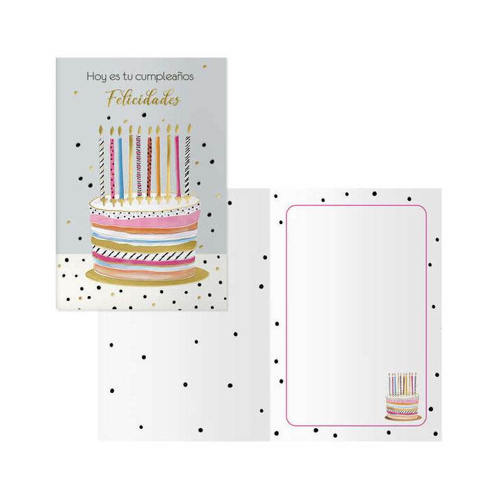 Dohe Pack de 6 Tarjetas de Felicitacion de Cumpleaños - 11.5x17cm - Impresion a Todo Color - Estampaciones con Pelicula de Col