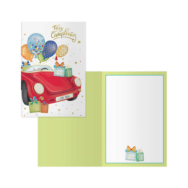 Dohe Pack de 6 Tarjetas de Felicitacion de Cumpleaños - 11.5x17cm - Impresion a Todo Color - Estampaciones con Pelicula de Col