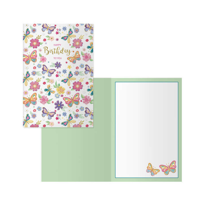 Dohe Pack de 6 Tarjetas de Felicitacion de Cumpleaños - 11.5x17cm - Impresion a Todo Color - Estampaciones con Pelicula de Col