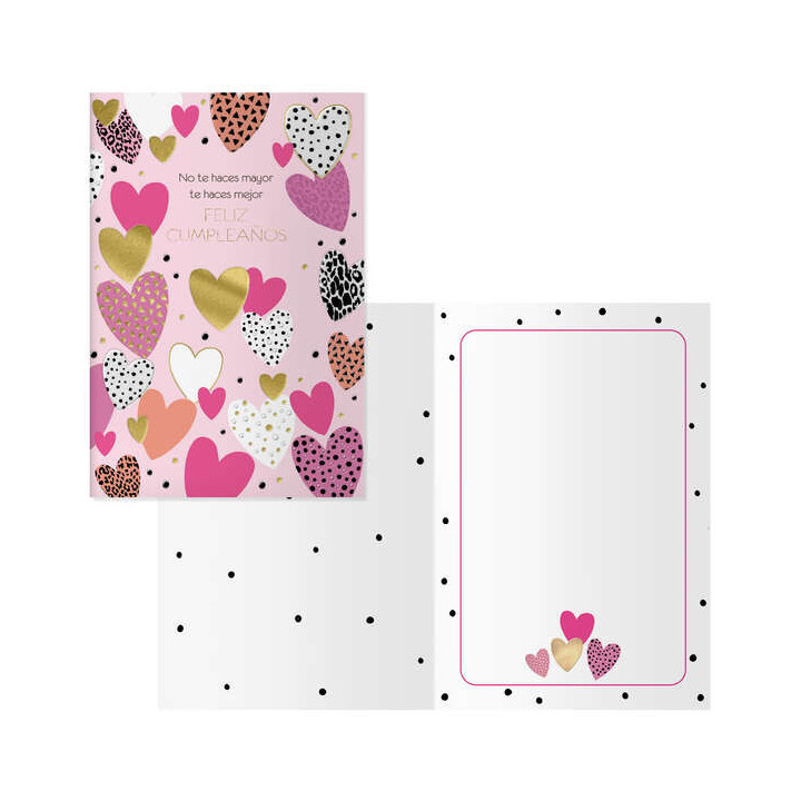 Dohe Pack de 6 Tarjetas de Felicitacion de Cumpleaños - 11.5x17cm - Impresion a Todo Color - Estampaciones con Pelicula de Col