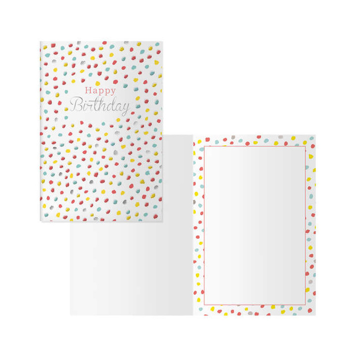 Dohe Pack de 6 Tarjetas de Felicitacion de Cumpleaños - 11.5x17cm - Impresion a Todo Color - Estampaciones con Pelicula de Col