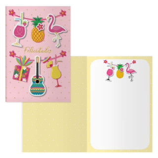 Dohe Pack de 6 Tarjetas de Felicitacion de Cumpleaños - 11.5x17cm - Impresion a Todo Color - Estampaciones con Pelicula de Col