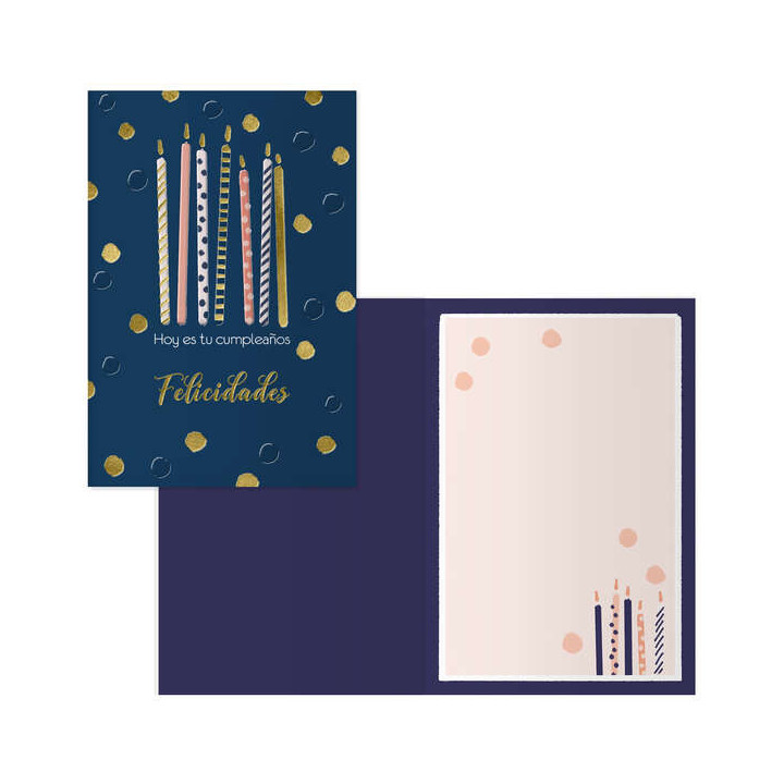 Dohe Pack de 6 Tarjetas de Felicitacion de Cumpleaños - 11.5x17cm - Impresion a Todo Color - Estampaciones con Pelicula de Col
