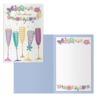 Dohe Pack de 6 Tarjetas de Felicitacion - 11.5x17cm - Impresion a Todo Color - Estampaciones con Pelicula de Color - Estampacio