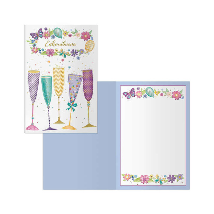 Dohe Pack de 6 Tarjetas de Felicitacion - 11.5x17cm - Impresion a Todo Color - Estampaciones con Pelicula de Color - Estampacio