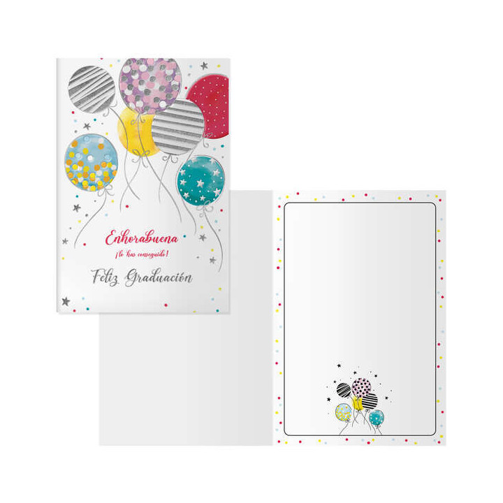 Dohe Pack de 6 Tarjetas de Felicitacion de Graduacion - 11.5x17cm - Impresion a Todo Color - Estampaciones con Pelicula de Colo