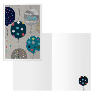 Dohe Dots Pack de 6 Tarjetas de Felicitacion para Abuelo - 11.5x17cm - Impresion a Todo Color - Estampaciones con Pelicula de C
