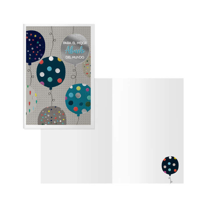 Dohe Dots Pack de 6 Tarjetas de Felicitacion para Abuelo - 11.5x17cm - Impresion a Todo Color - Estampaciones con Pelicula de C