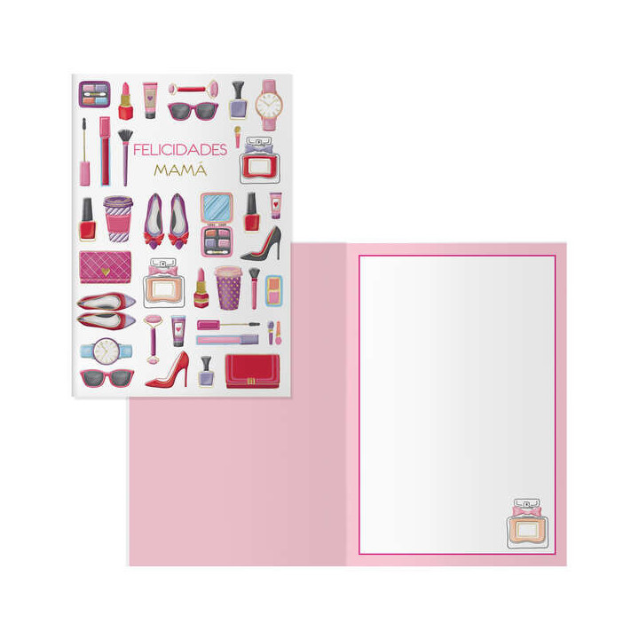 Dohe Beautiful Pack de 6 Tarjetas de Felicitacion para Padres - 11.5x17cm - Impresion a Todo Color - Estampaciones con Pelicula