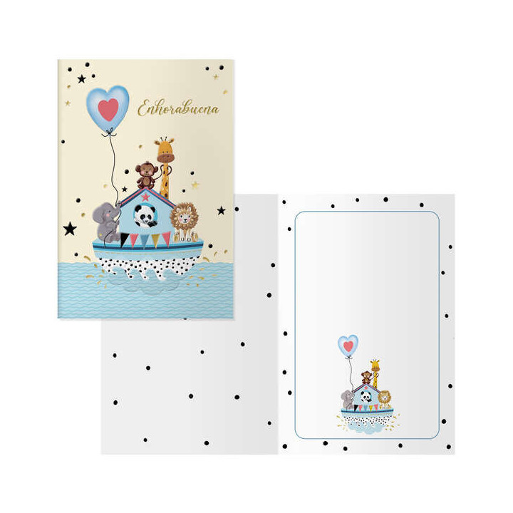 Dohe Arca Pack de 6 Tarjetas de Felicitacion para Nacimientos - 11.5x17cm - Impresas a Todo Color - Estampaciones con Pelicula