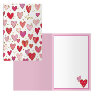 Dohe Love Pack de 6 Tarjetas de Felicitacion para Parejas - 11.5x17cm - Impresas a Todo Color - Estampaciones con Pelicula de C