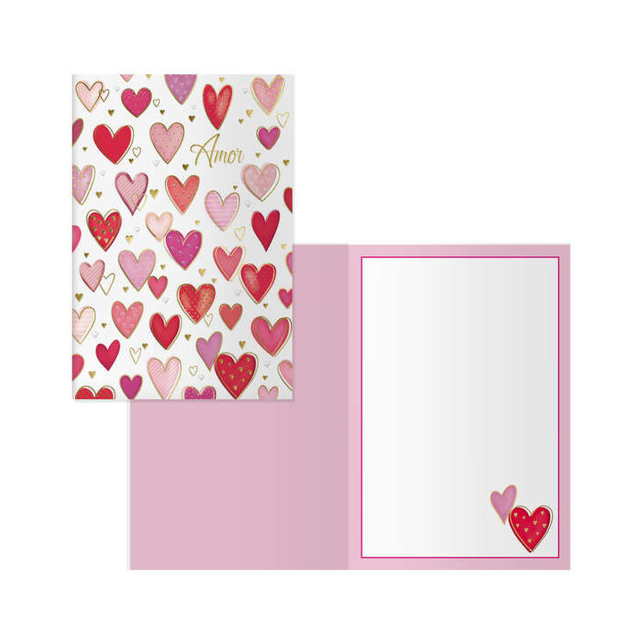Dohe Love Pack de 6 Tarjetas de Felicitacion para Parejas - 11.5x17cm - Impresas a Todo Color - Estampaciones con Pelicula de C