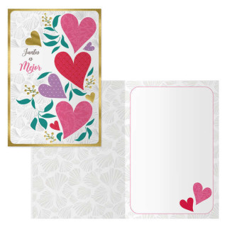 Dohe Juntos Pack de 6 Tarjetas de Felicitacion para Parejas - 11.5x17cm - Impresion a Todo Color - Estampaciones con Pelicula d