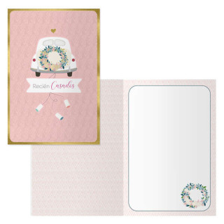 Dohe Casados Pack de 6 Tarjetas de Felicitacion de Boda - 11.5x17cm - Impresas a Todo Color - Estampaciones con Pelicula de Col