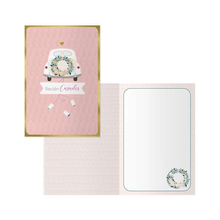 Dohe Casados Pack de 6 Tarjetas de Felicitacion de Boda - 11.5x17cm - Impresas a Todo Color - Estampaciones con Pelicula de Col