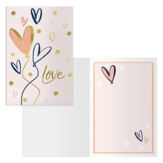 Dohe Hearts Pack de 6 Tarjetas de Felicitacion para Parejas - 11.5x17cm - Impresion a Todo Color - Estampaciones con Pelicula d