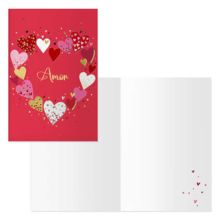 Dohe Pack de 6 Tarjetas de Felicitacion de San Valentin - 11.5x17cm - Impresas a Todo Color - Estampaciones con Pelicula de Col