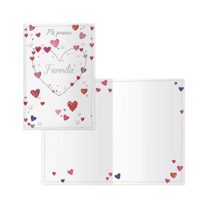 Dohe Delicia Pack de 6 Tarjetas de Felicitacion San Valentin - 11.5x17cm - Impresion a Todo Color - Estampaciones con Pelicula