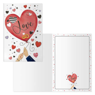 Dohe Pack de 6 Tarjetas de Felicitacion de San Valentin - 11.5x17cm - Impresas a Todo Color - Estampaciones con Pelicula de Col