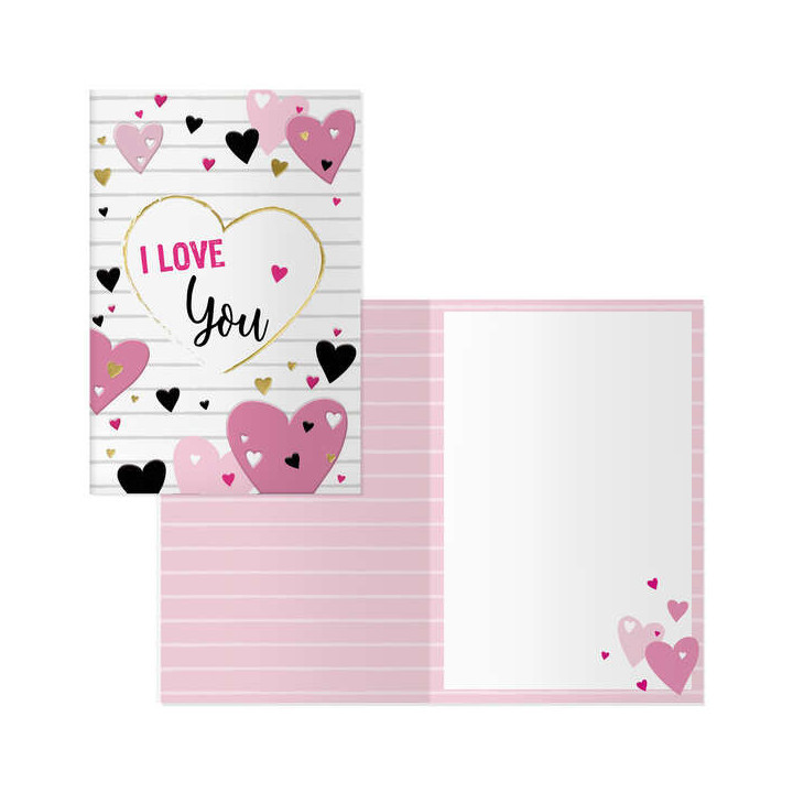 Dohe Pack de 6 Tarjetas de Felicitacion de San Valentin - 11.5x17cm - Impresas a Todo Color - Estampaciones con Pelicula de Col