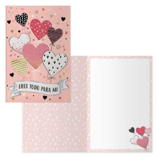 Dohe Pack de 6 Tarjetas de Felicitacion de San Valentin - 11.5x17cm - Impresas a Todo Color - Estampaciones con Pelicula de Col