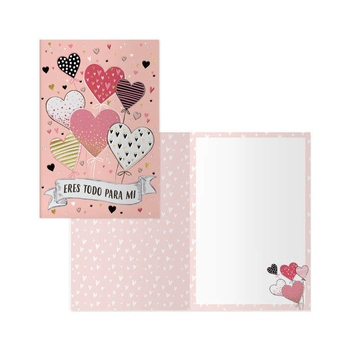 Dohe Pack de 6 Tarjetas de Felicitacion de San Valentin - 11.5x17cm - Impresas a Todo Color - Estampaciones con Pelicula de Col