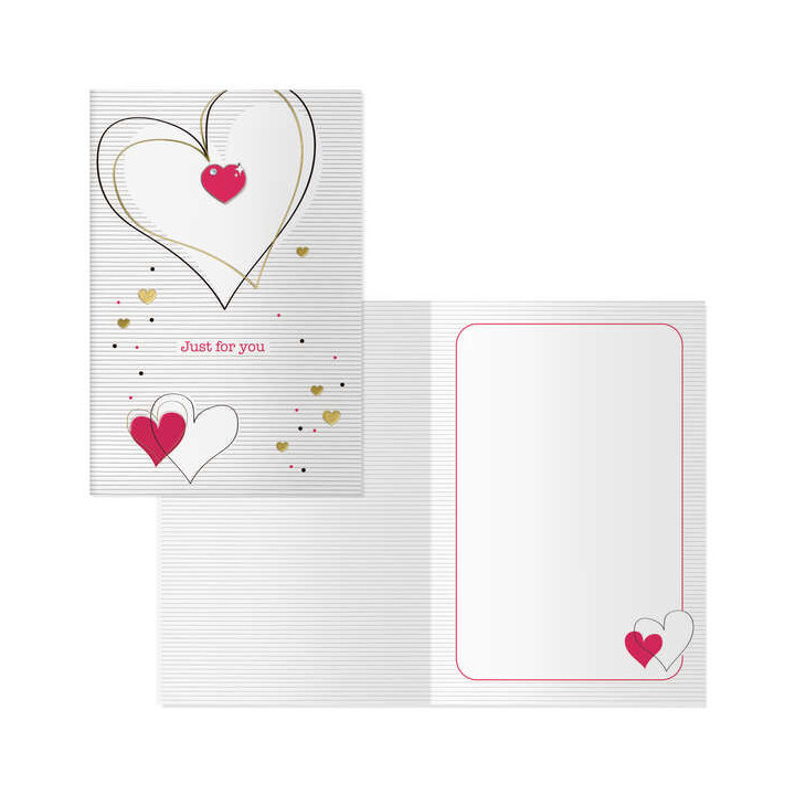 Dohe Pack de 6 Tarjetas de Felicitacion de San Valentin - 11.5x17cm - Impresion a Todo Color - Estampaciones con Pelicula de Co