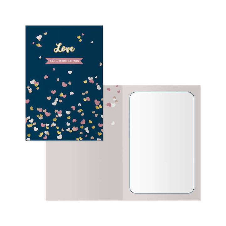 Dohe Pack de 6 Tarjetas de Felicitacion de San Valentin - 11.5x17cm - Impresion a Todo Color - Estampaciones con Pelicula de Co