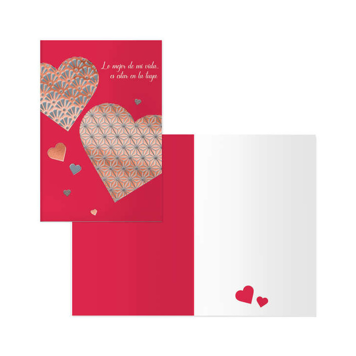 Dohe Pack de 6 Tarjetas de Felicitacion de San Valentin - 11.5x17cm - Impresas a Todo Color - Estampaciones con Pelicula de Col