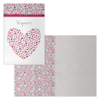 Dohe Pack de 6 Tarjetas de Felicitacion de San Valentin - 11.5x17cm - Impresas a Todo Color - Estampaciones con Pelicula de Col