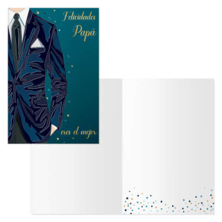 Dohe Pack de 6 Tarjetas de Felicitacion Dia del Padre - 11.5x17cm - Impresion a Todo Color - Estampaciones con Pelicula de Colo