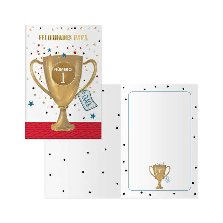 Dohe Pack de 6 Tarjetas de Felicitacion Dia del Padre - 11.5x17cm - Impresion a Todo Color - Estampaciones con Pelicula de Colo