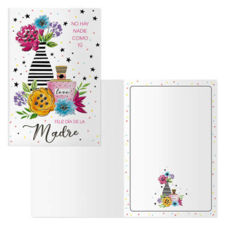 Dohe Pack de 6 Tarjetas de Felicitacion Dia de la Madre - 11.5x17cm - Impresas a Todo Color - Estampaciones con Pelicula de Col