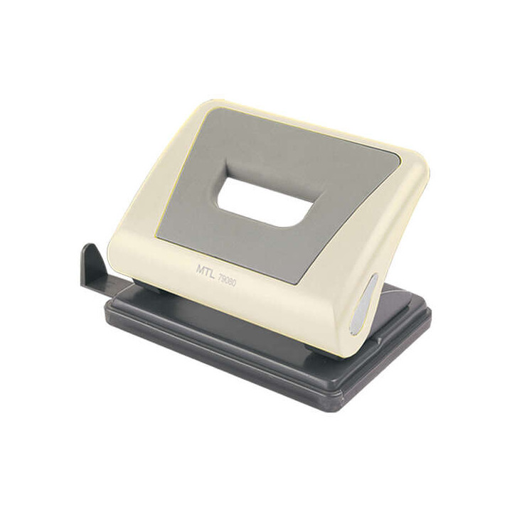 Dohe Taladro Resistente de Alta Calidad - 6mm de Diametro - Distancia de 80mm Entre Perforaciones - Guia Ajustable para Papel -