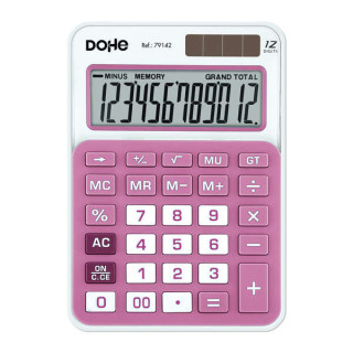 Dohe Calculadora Electronica de 12 Digitos - Alimentacion Solar y a Pilas - 4 Teclas de Memoria - Apagado Automatico - Teclas d